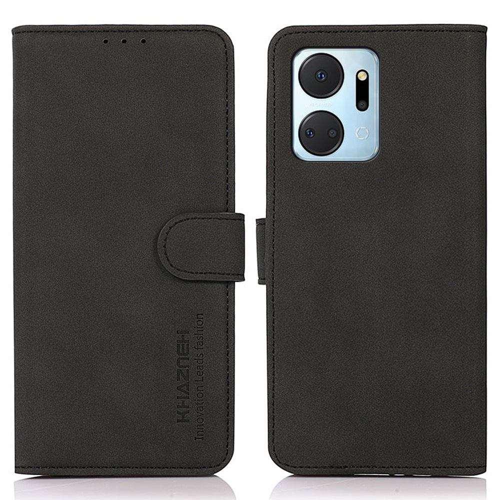 KHAZNEH For Honor X7a 5G Textured PU Leather Anti-drop Cover Cell Phone Wallet Case with Stand KHAZNEH For Honor X7a 5G Textured PU Leather Anti-drop Cover Cell Phone Wallet Case with Stand
